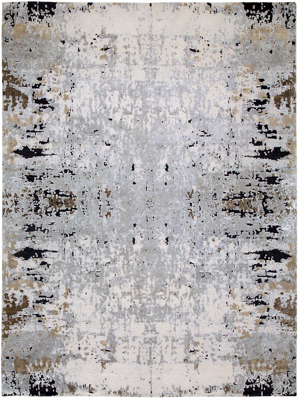 Hands MIRALL Grey Luxury Carpet - Wool, Pure Silk & Linen, Hand Knotted (8' x 10')