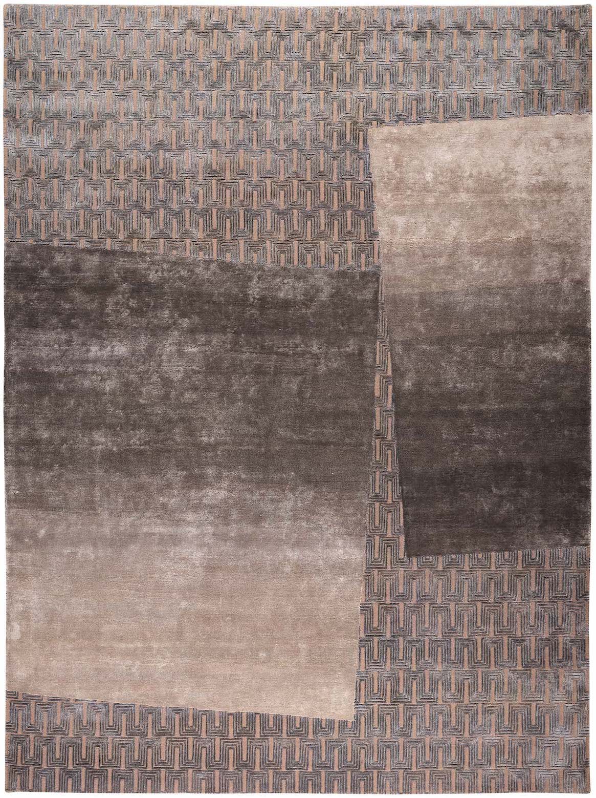 Hands MISCELLA Ash Luxury Carpet - Wool & Botanical Silk, Hand Knotted (5'6" x 8')