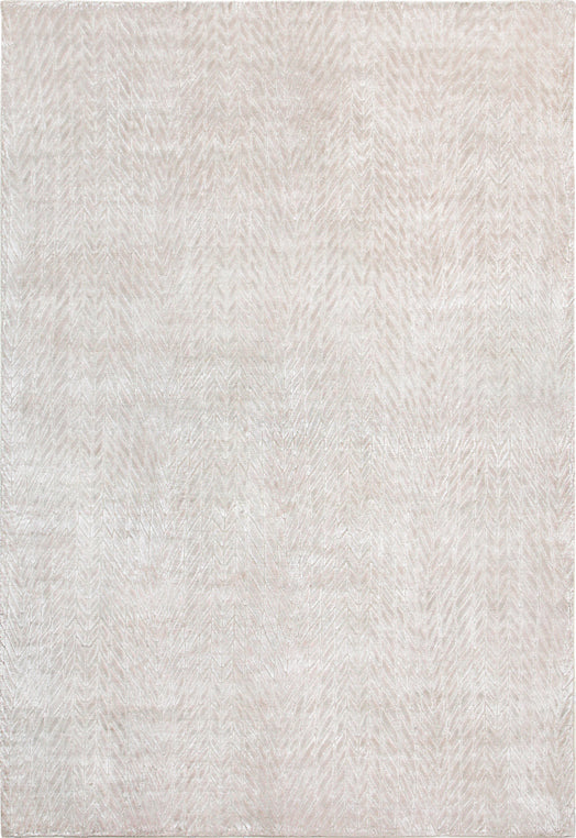 Hands MOIRE Ivory Luxury Carpet - Wool & Botanical Silk, Hand Knotted (5'6" x 8')