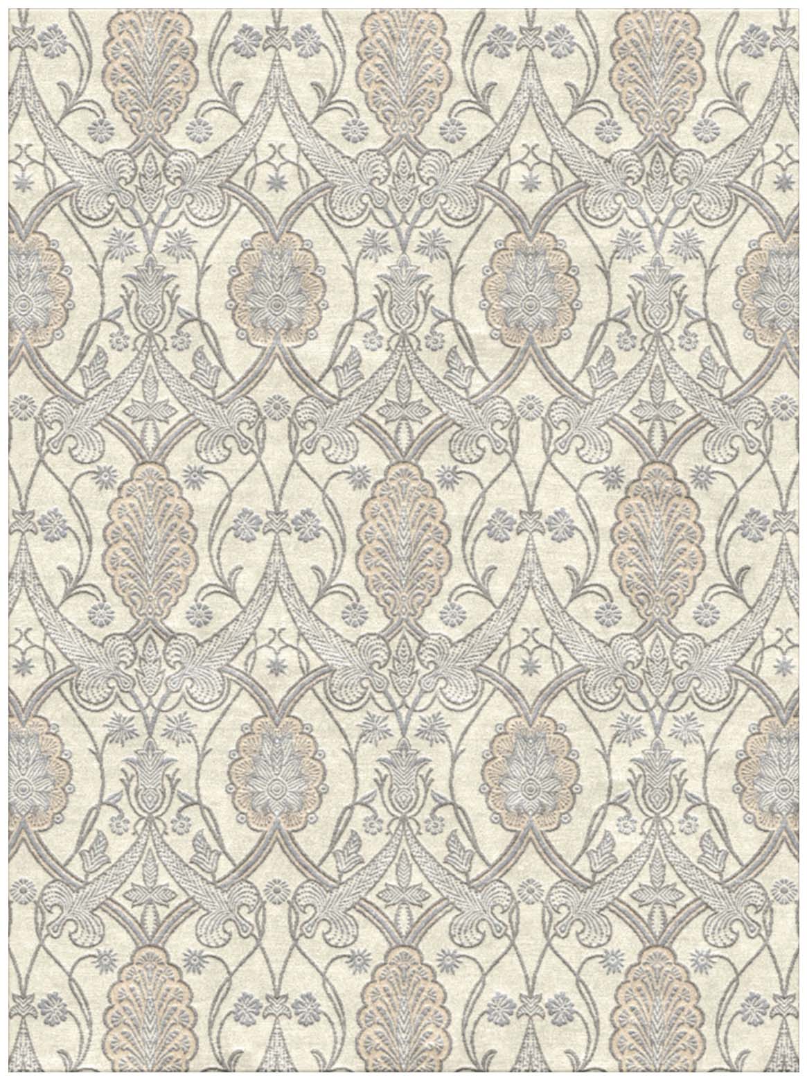 Hands NADARAH Ivory Luxury Carpet - Wool & Botanical Silk, Hand Knotted (8' x 10')