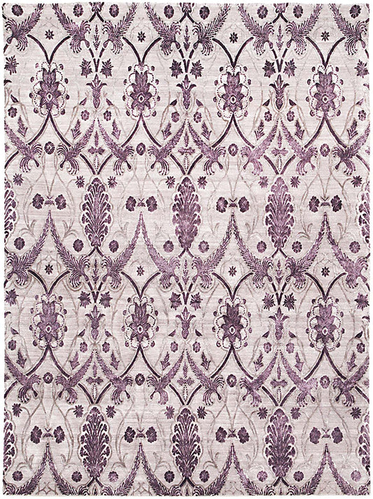 Hands NADARAH Mauve Luxury Carpet - Wool & Botanical Silk, Hand Knotted (8' x 10')