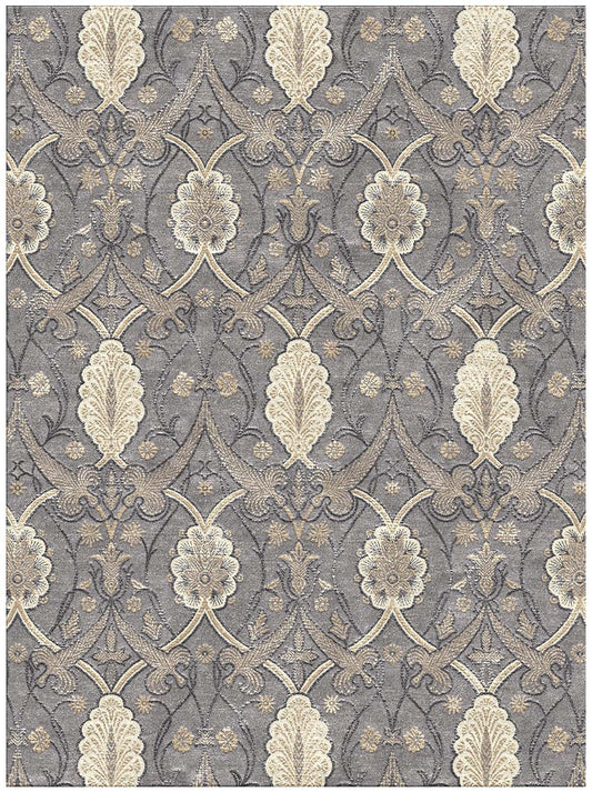 Hands NADARAH Grey Luxury Carpet - Wool & Botanical Silk, Hand Knotted (5'6" x 8')