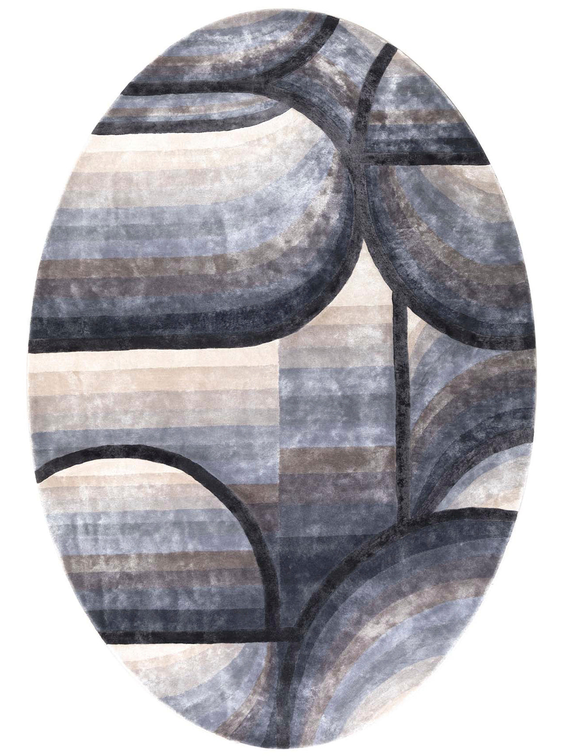 Hands ORBIC Taupe Grey Luxury Carpet - 100% Botanical Silk, Hand Tufted (7' x 10')