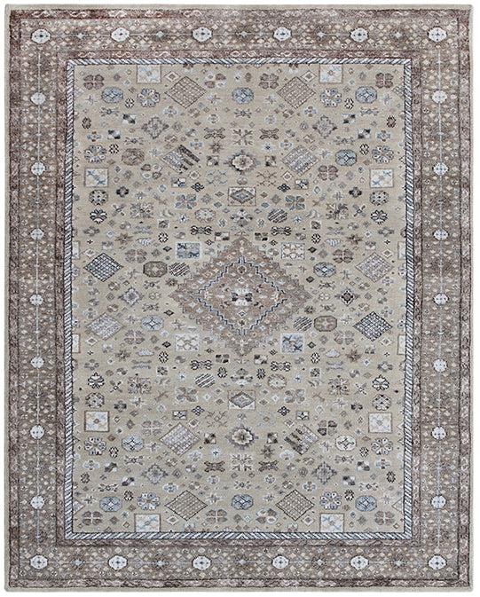 Hands HKD-1 Beige Luxury Carpet - Wool & Bamboo Silk, Hand Knotted (5'6" x 8')