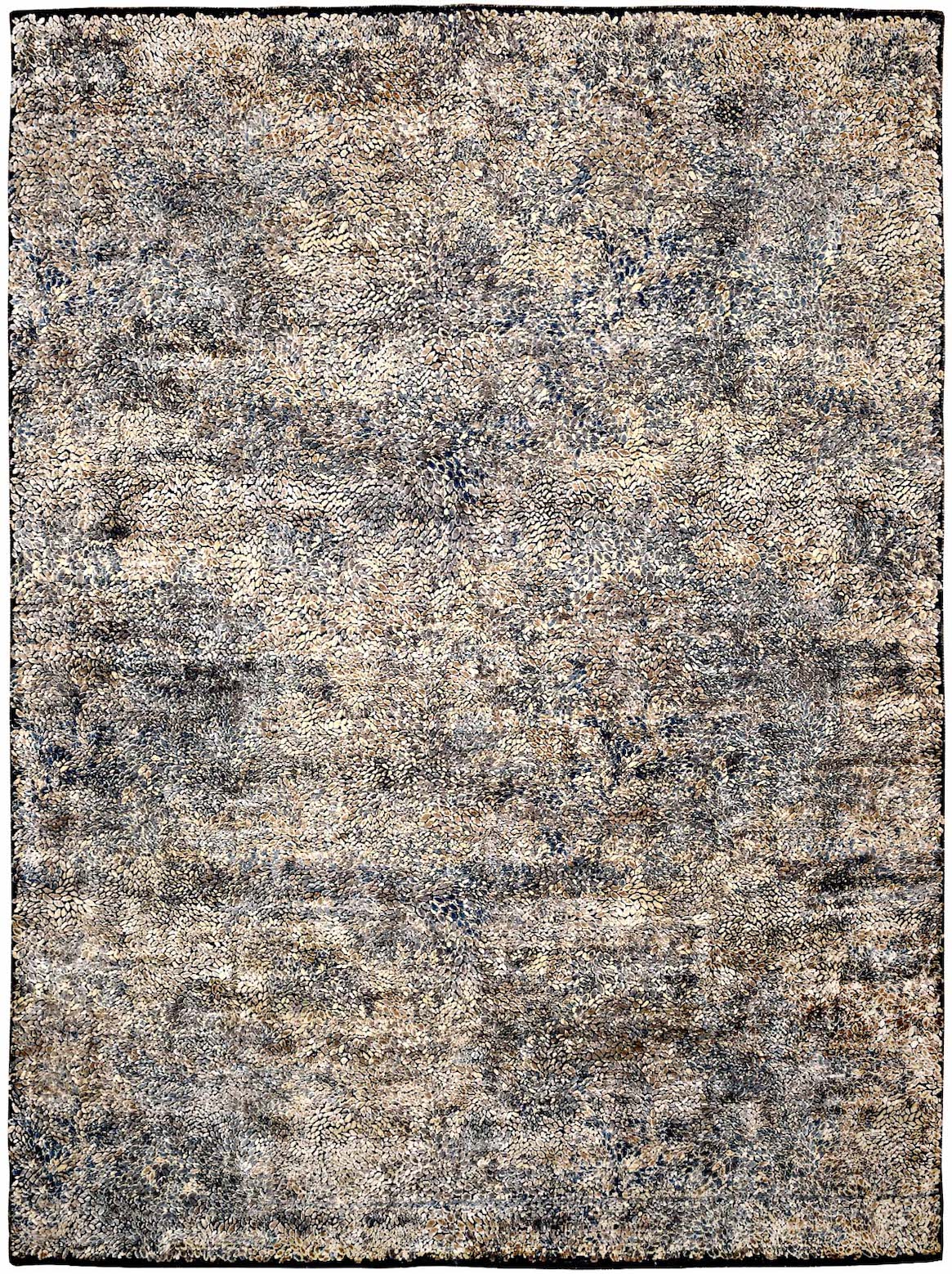 Hands QUARTZ Blue Luxury Carpet - Wool & Bamboo Silk, Hand Knotted (5'8" x 8')