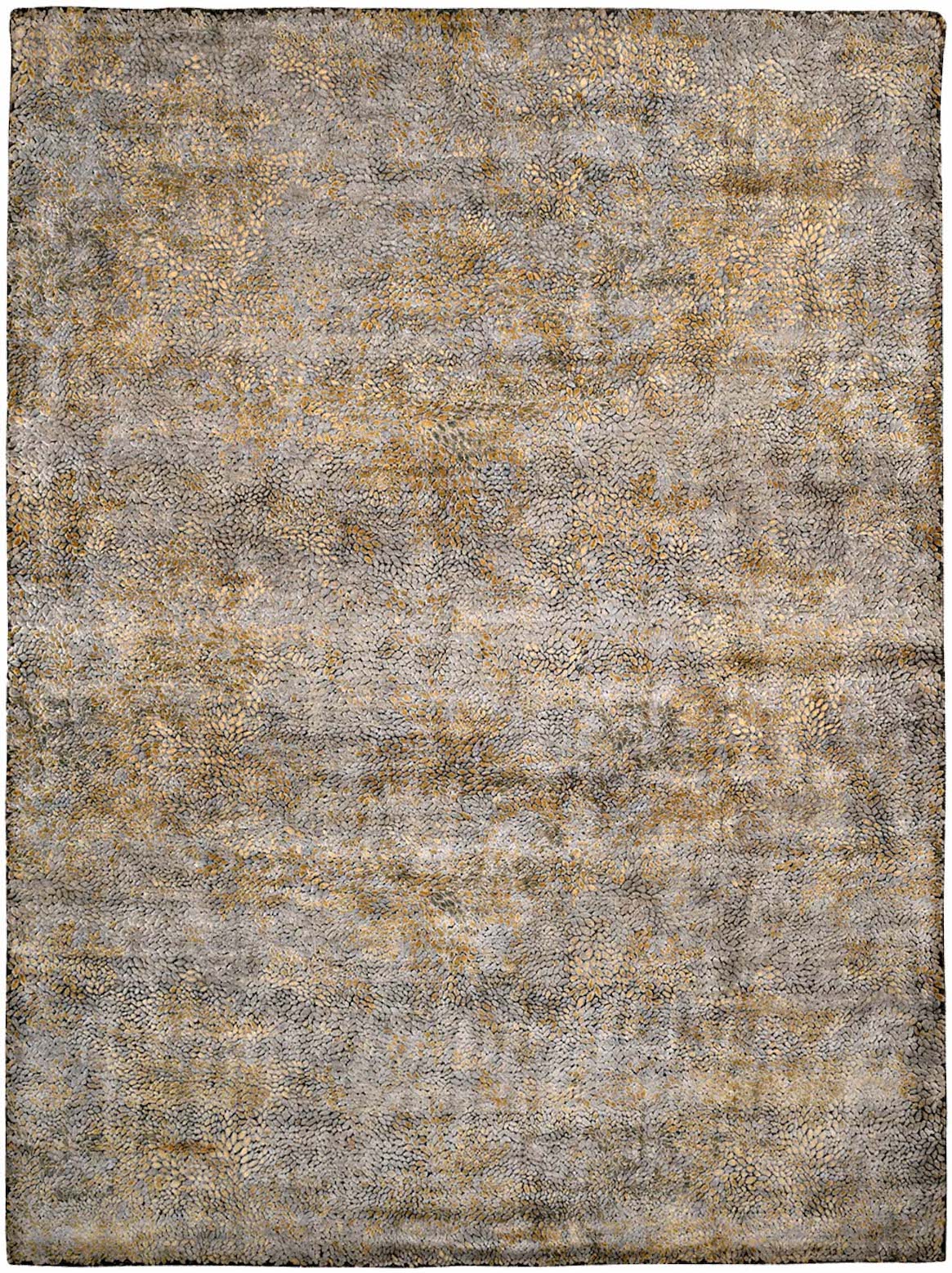 Hands QUARTZ Gold Luxury Carpet - Wool & Bamboo Silk, Hand Knotted (5'6" x 8')