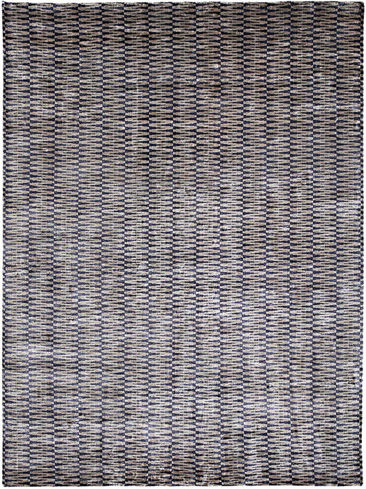 Hands RHYTHM Grey Luxury Carpet - 100% Botanical Silk, Hand Knotted (5'6" x 8')