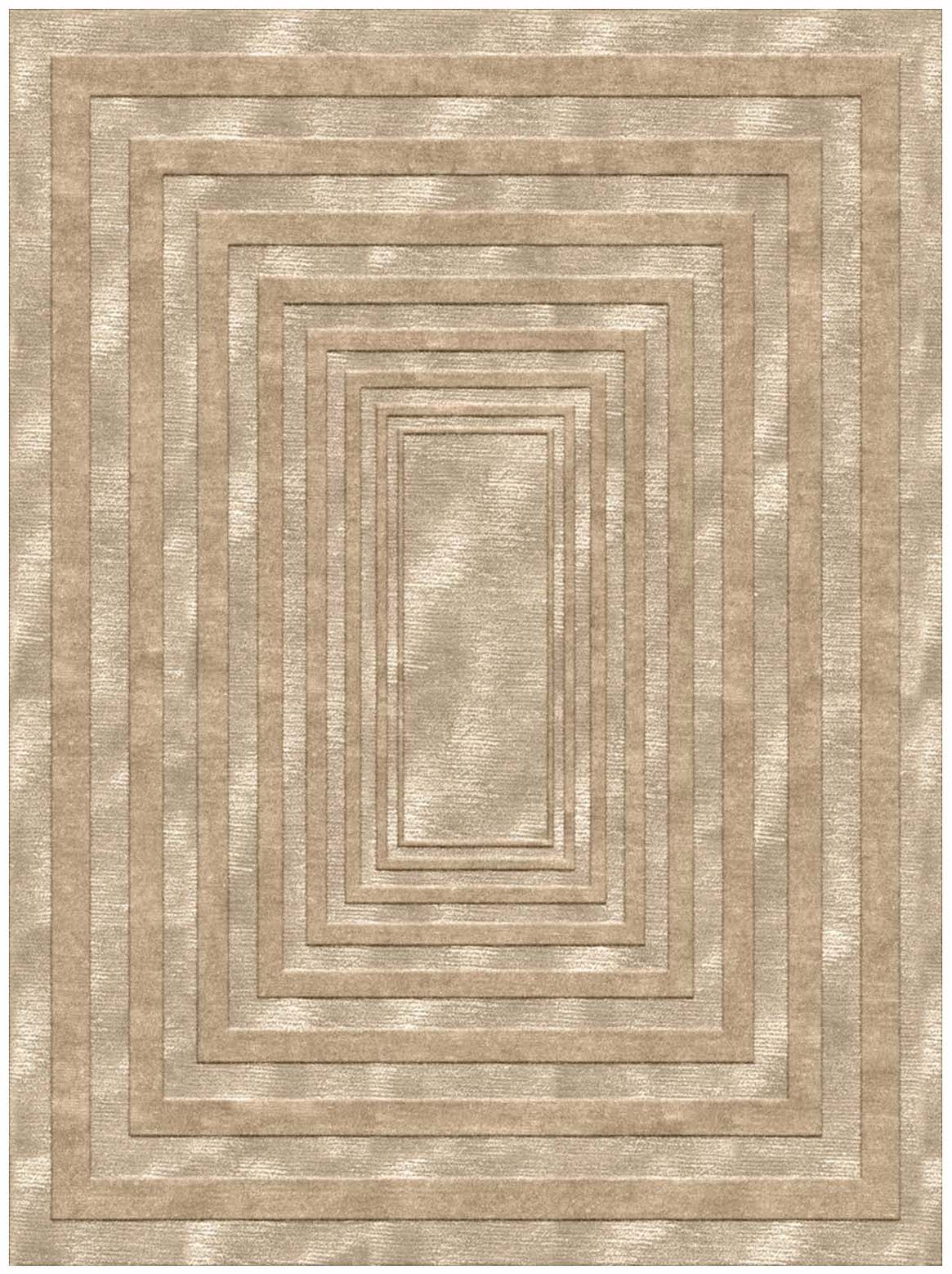 Hands RIFT Beige Luxury Carpet - Wool & Botanical Silk, Hand Knotted (5'6" x 8')