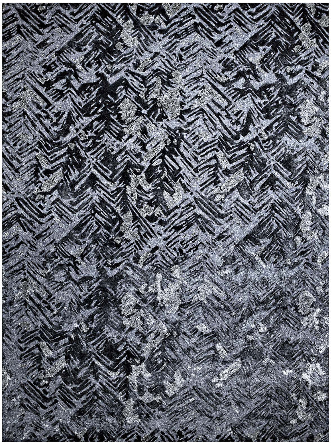 Hands SPRUCE Slate Grey Luxury Carpet - 100% Botanical Silk, Hand Tufted (3' x 5')