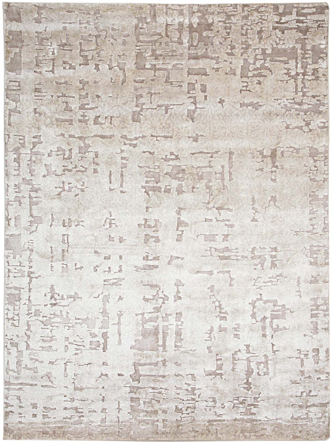 Hands SEPHORA Beige Luxury Carpet - 100% Botanical Silk, Hand Knotted (5'6" x 8')