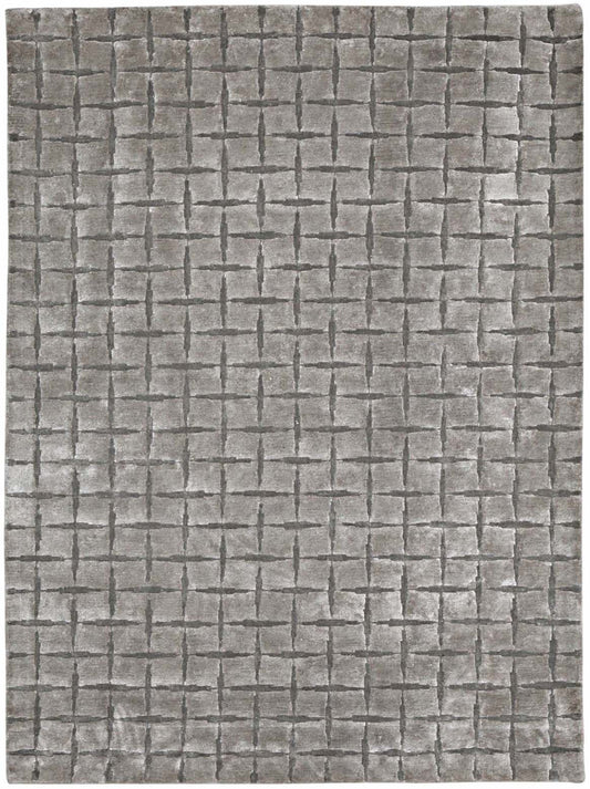 Hands SEQUEL Taupe Luxury Carpet - 100% Botanical Silk, Hand Tufted (3' x 5')