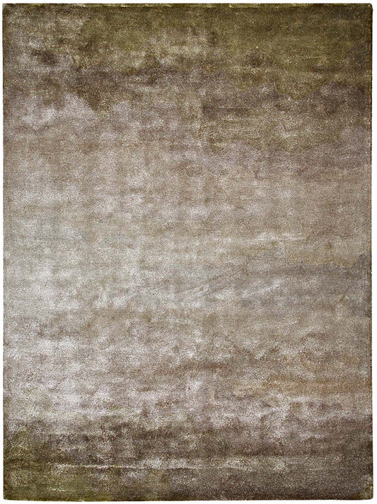 Hands SEQUENCE Green Luxury Carpet - 100% Botanical Silk, Hand Tufted (3' x 5')