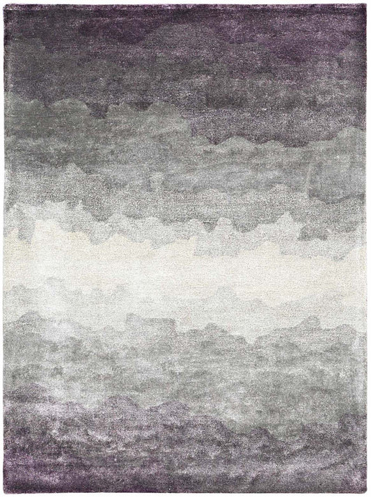 Hands SEQUENCE Mauve Luxury Carpet - 100% Botanical Silk, Hand Tufted (3' x 5')