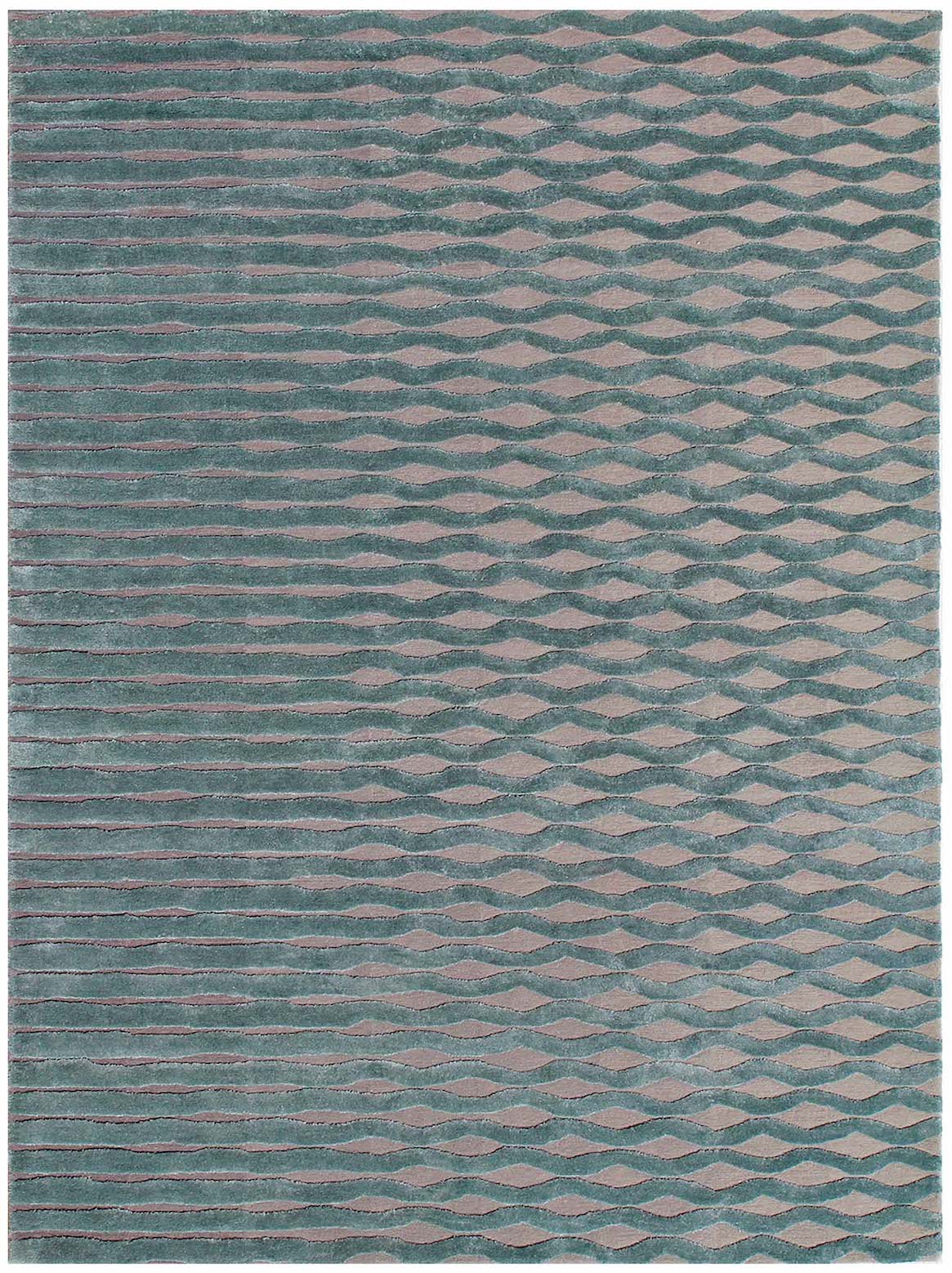 Hands SERIE Mirage Grey Luxury Carpet - Wool & Botanical Silk, Hand Tufted (3' x 5')