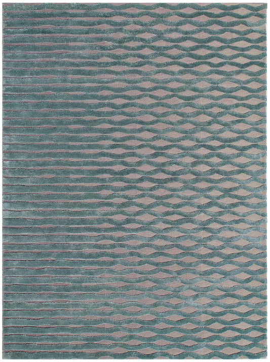 Hands SERIE Mirage Grey Luxury Carpet - Wool & Botanical Silk, Hand Tufted (3' x 5')