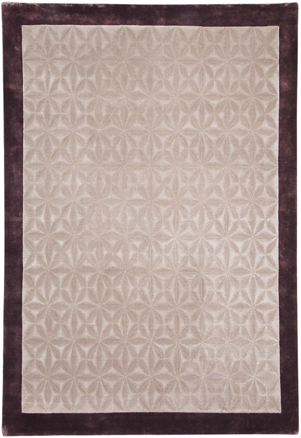 Hands VALLEY Mauve Luxury Carpet - Wool & Botanical Silk, Hand Tufted (4'6" x 6'6")