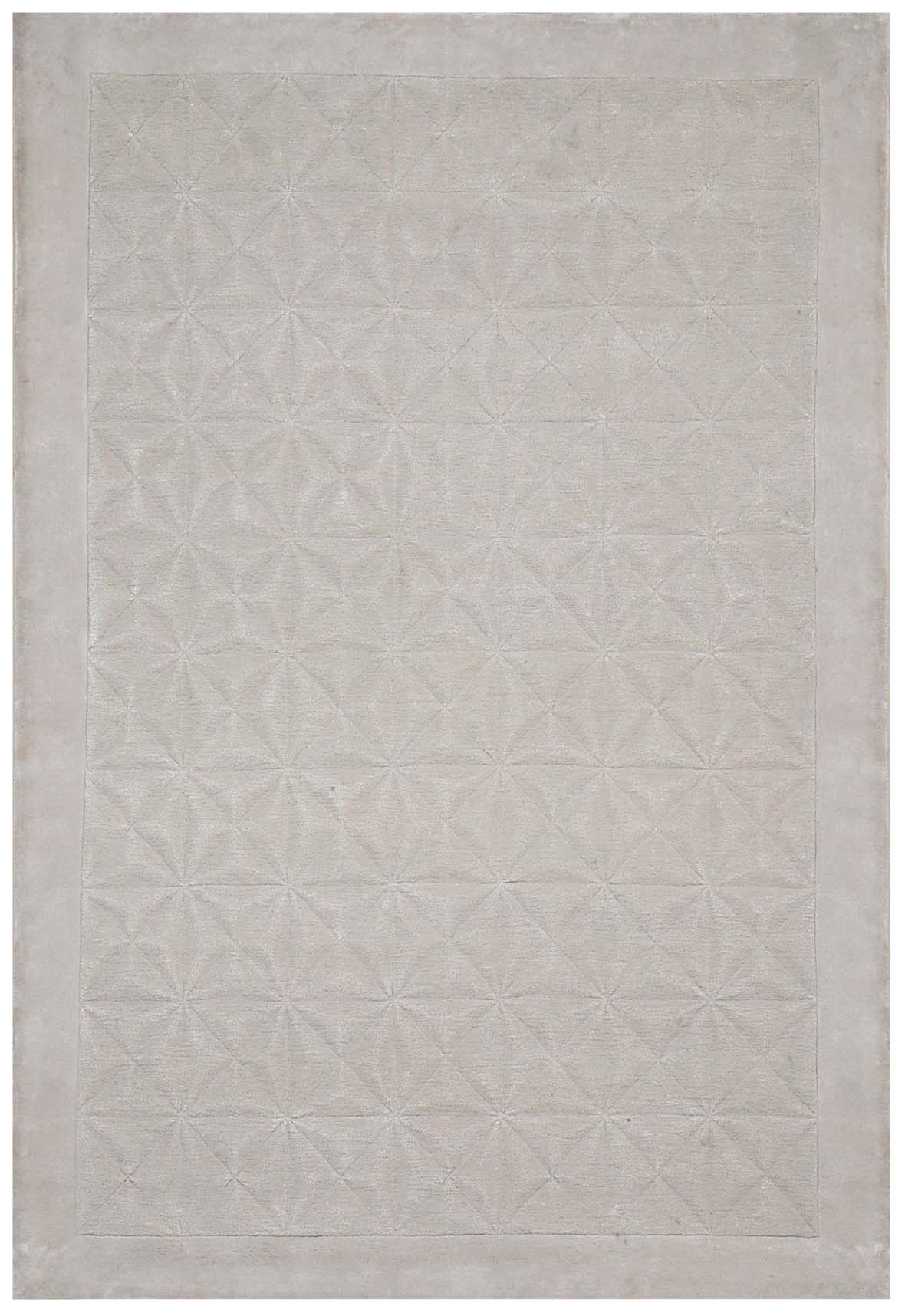 Hands VALLEY Silver Luxury Carpet - Wool & Botanical Silk, Hand Tufted (4'6" x 6'6")