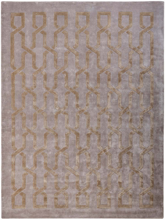 Hands VERTEX Gold Luxury Carpet - 100% Botanical Silk, Hand Tufted (4'6" x 6'6")