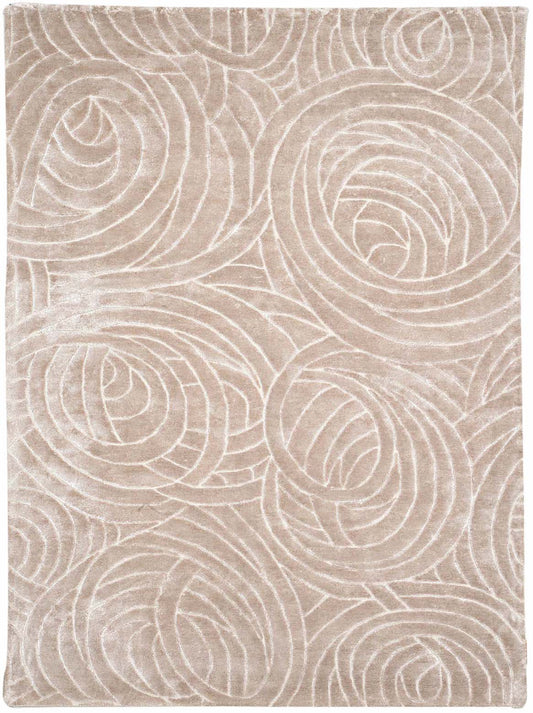 Hands VOLUTE Taupe Luxury Carpet - Wool & Botanical Silk, Hand Tufted (3' x 5')