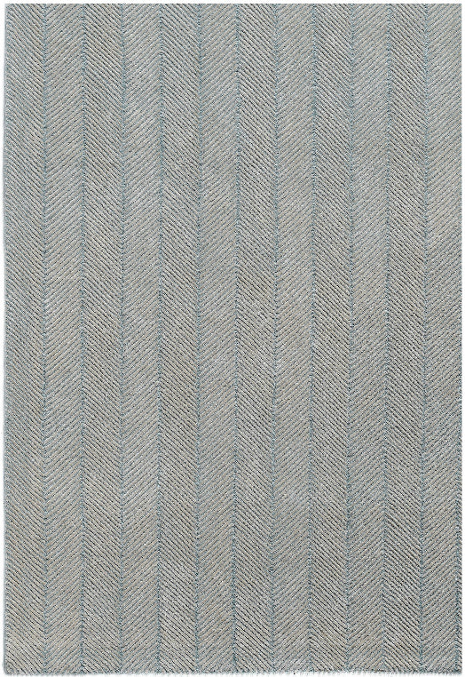 Hands CREST Blue Luxury Carpet - Wool & Botanical Silk, Hand Tufted (5'6" x 8')