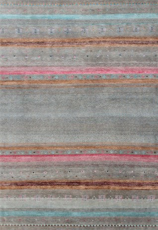 Hands H16 OF49 Multi Luxury Carpet - Wool & Botanical Silk, Hand Knotted (5'6" x 8')