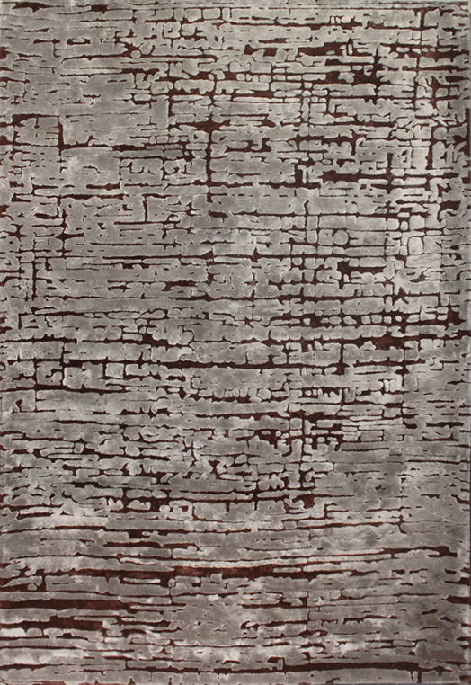 Hands INTAGLIO Grey Wine Luxury Carpet - 100% Botanical Silk, Hand Tufted (3' x 5')