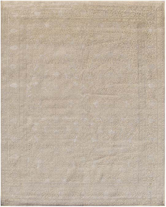 Hands P 3425 Beige Luxury Carpet - Wool & Botanical Silk, Hand Knotted (10' x 14')