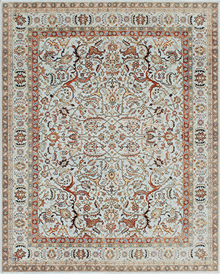 Hands DL 1320 Aqua Luxury Carpet - 100% Wool, Hand Knotted (9' x 12')