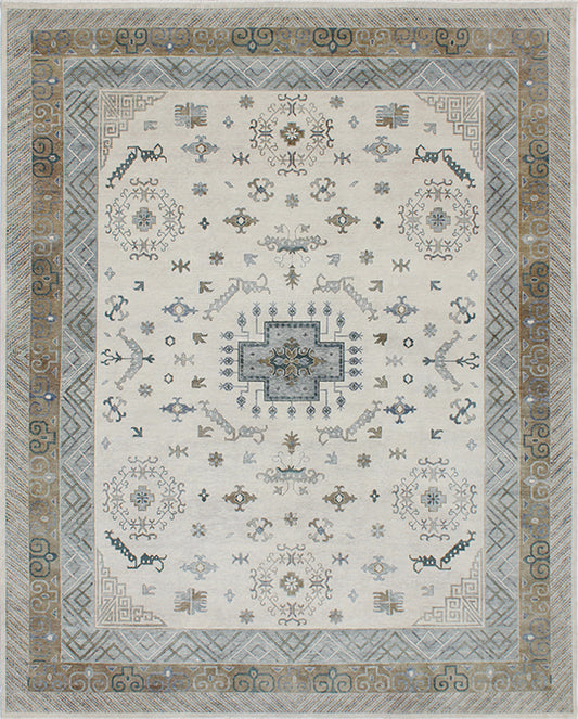 Hands DL 1321 Silver Beige Luxury Carpet - 100% Wool, Hand Knotted (12' x 15')