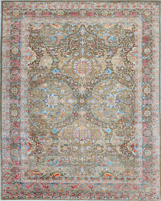 Hands DL 1387 Multi Luxury Carpet - Wool & Botanical Silk, Hand Knotted (10' x 14')