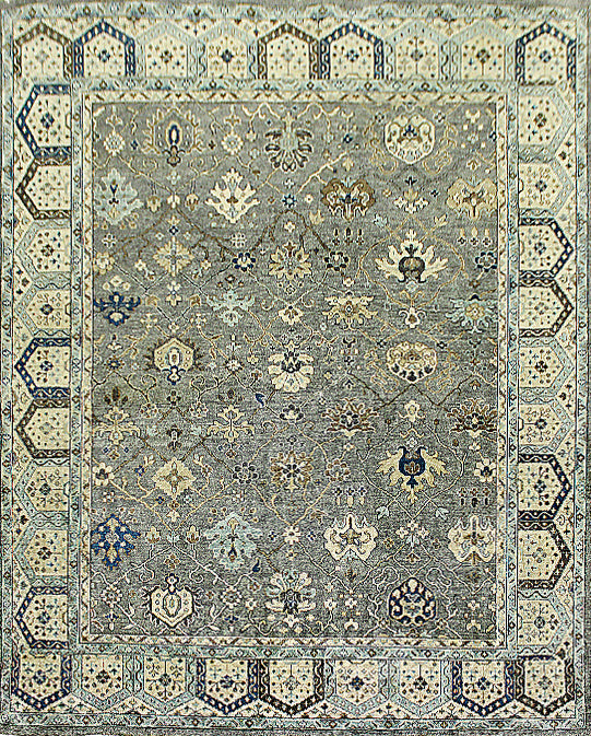 Hands DL 1577 Grey Multi Luxury Carpet - 100% Wool, Hand Knotted (10' x 14')