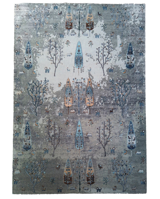 Hands DL 1697 Multi Luxury Carpet - 100% Wool, Hand Knotted (8'1" x 10'3")