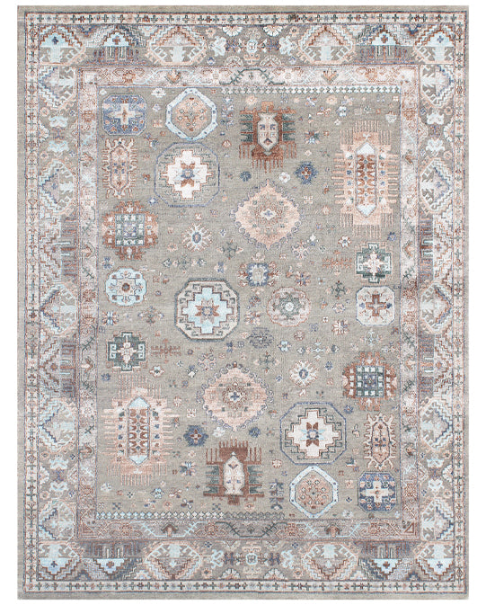 Hands DL 2554 Grey Multi Luxury Carpet - Wool & Botanical Silk, Hand Knotted (7'6" x 10')