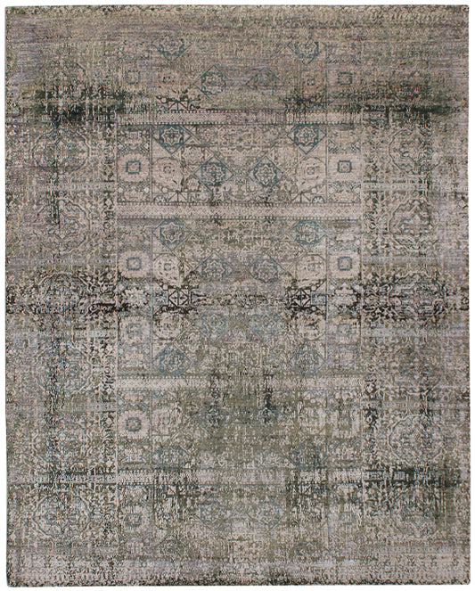 Hands DL 797 Taupe Grey Luxury Carpet - Wool & Botanical Silk, Hand Knotted (9' x 12')