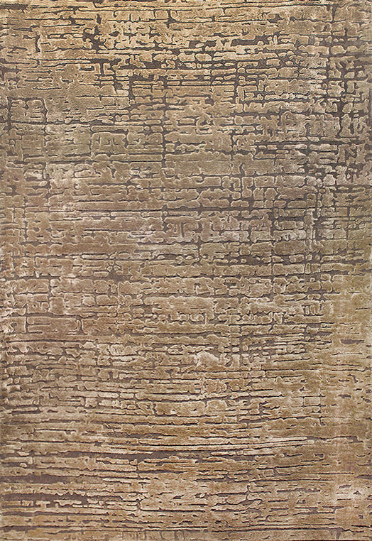 Hands INTAGLIO Beige Grey Luxury Carpet - 100% Botanical Silk, Hand Tufted (3' x 5')
