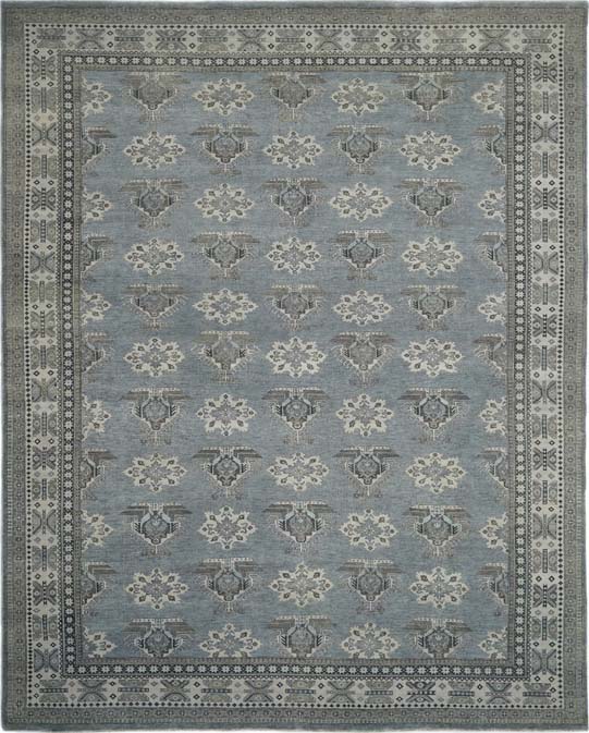 Hands DL 239 Grey Blue Luxury Carpet - 100% Wool, Hand Knotted (10' x 14')