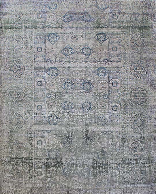 Hands DL 384 Grey Luxury Carpet - Wool & Bamboo Silk, Hand Knotted (9' x 12')