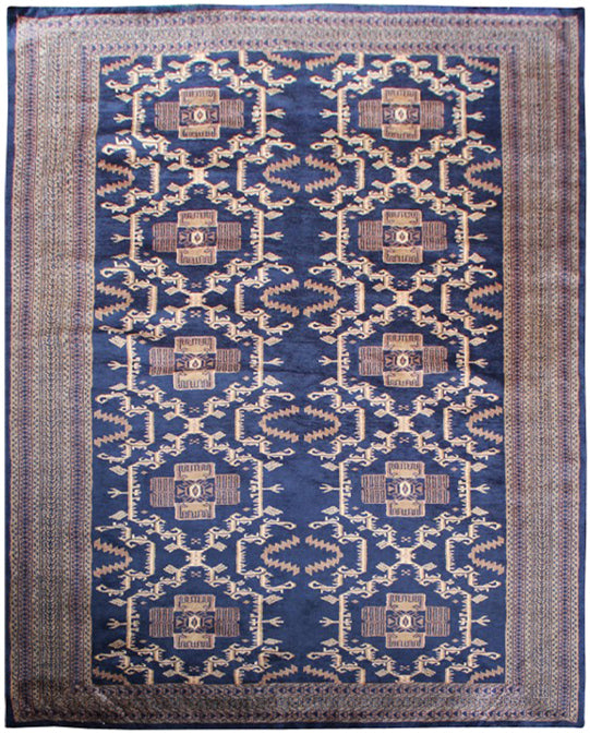 Hands OG 1089 Blue Beige Luxury Carpet - 100% Wool, Hand Knotted (6' x 9')