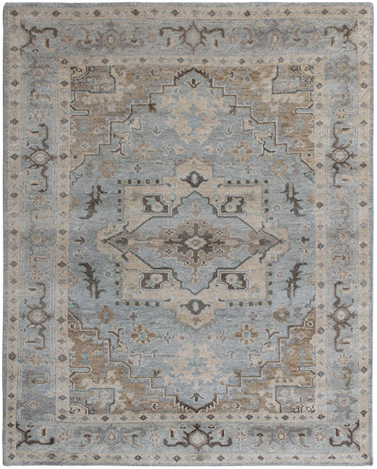 Hands P 4199 Beige Grey Luxury Carpet - 100% Wool, Hand Knotted (8' x 10')