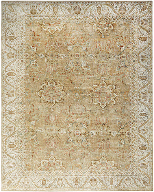 Hands P 4230 Beige Luxury Carpet - 100% Wool, Hand Knotted (14' x 18')