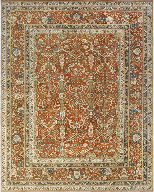 Hands P 4233 Beige Brown Luxury Carpet - 100% Wool, Hand Knotted (14' x 18')