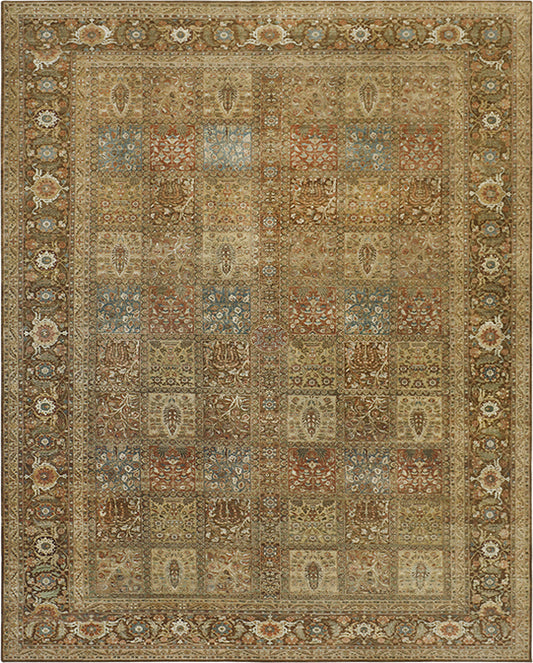 Hands P 4234 Beige Brown Luxury Carpet - 100% Wool, Hand Knotted (12' x 18')