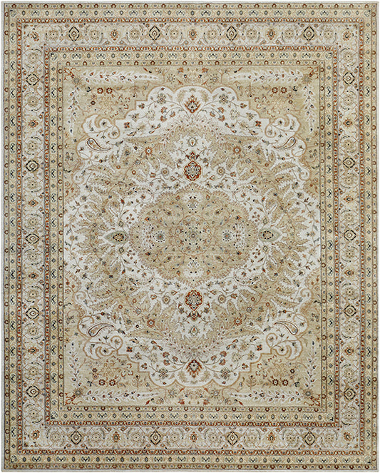 Hands P 4236 Beige Luxury Carpet - 100% Wool, Hand Knotted (11'6" x 13'6")