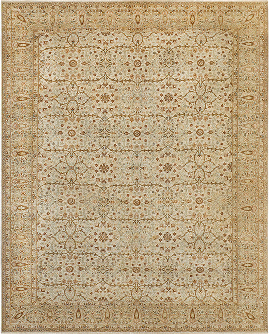 Hands P 4243 Beige Luxury Carpet - 100% Wool, Hand Knotted (9' x 12')