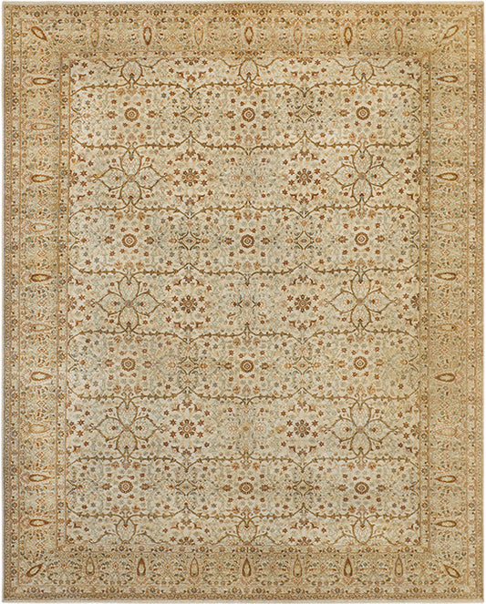 Hands P 4243 Beige Luxury Carpet - 100% Wool, Hand Knotted (9' x 12')