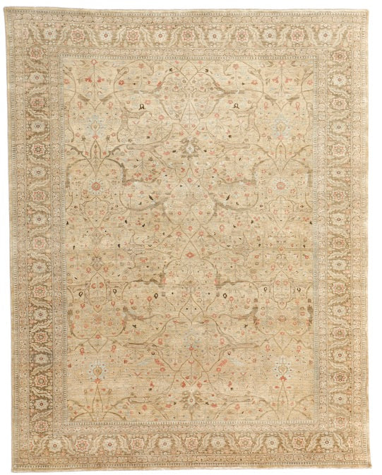 Hands BIDZAR (P 4402) Brown Gold Luxury Carpet - 100% Wool, Hand Knotted (10' x 14')