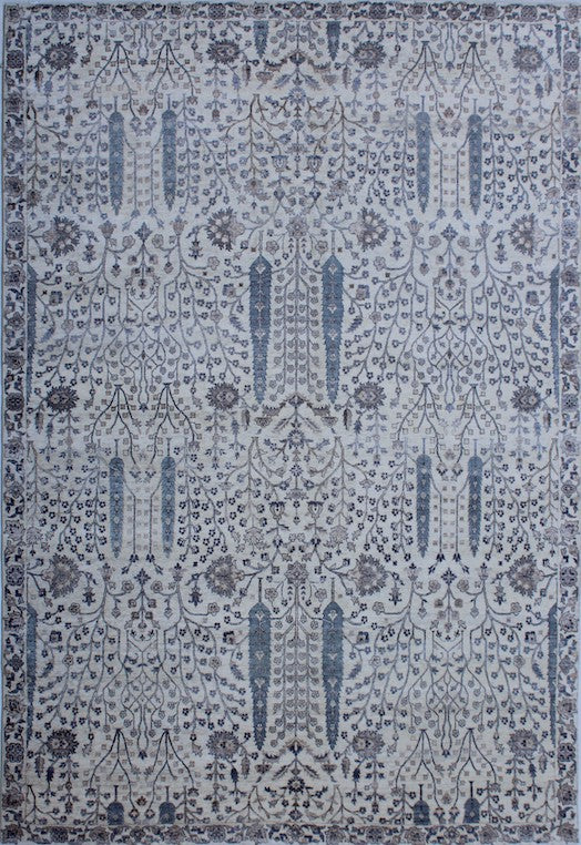 Hands P 4767 Silver Grey Luxury Carpet - 100% Bamboo Silk, Hand Knotted (9'6" x 13'6")