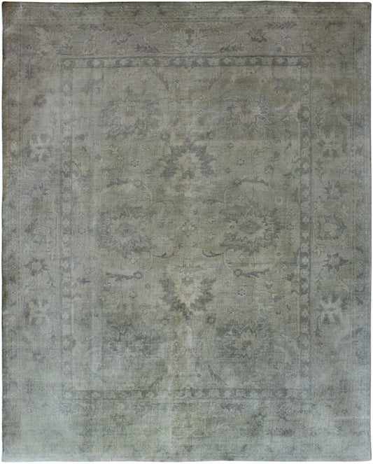 Hands P 1796 Beige Light Green Luxury Carpet - 100% Wool, Hand Knotted (8' x 10')