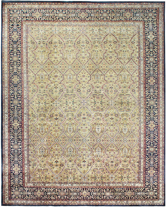 Hands P 1807 Beige Brown Luxury Carpet - 100% Wool, Hand Knotted (8'6" x 11'6")