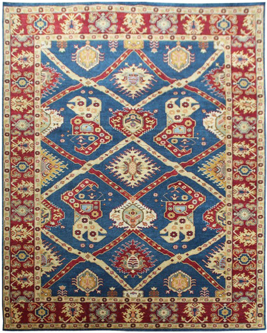 Hands P 2575 Blue Multi Luxury Carpet - 100% Wool, Hand Knotted (5'6" x 8')